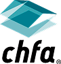 A stylized logo with geometric shapes in shades of teal forming an abstract design above the lowercase letters chfa in black, representing a modern approach to Grand Junction Health Care.