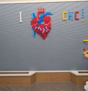 lego wall in health center that spells out i love community health center week